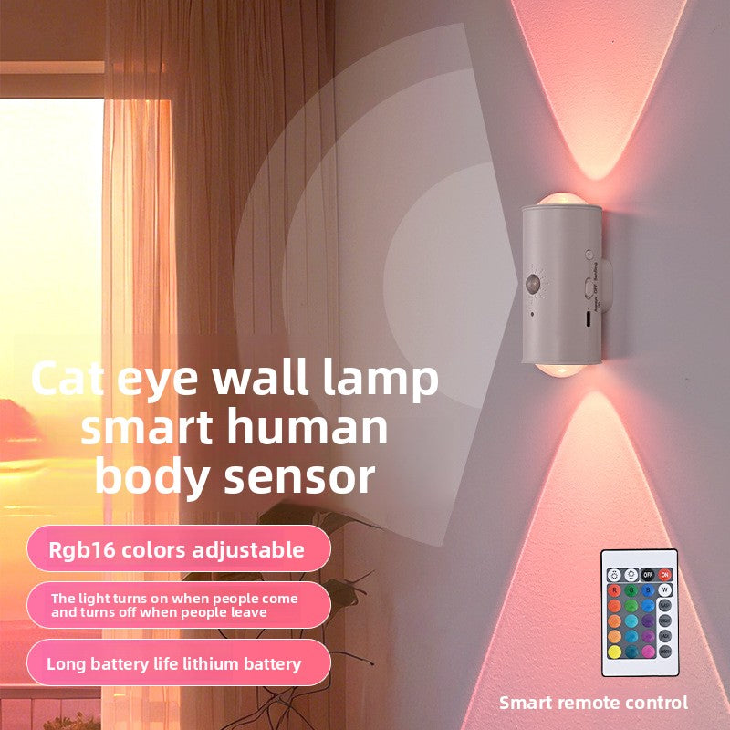 Cat-Eye Smart Night Light – Motion Sensor, 16-Color Dimming & Magnetic Charging