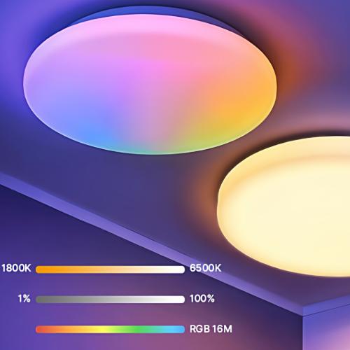 Smart RGB Ceiling Light – Voice Control, Full Color Dimming 1800K-6500K
