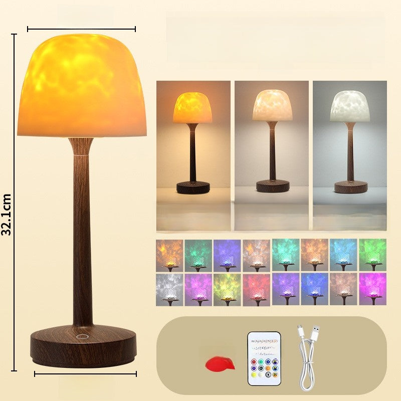 Water Ripple Ambient Lamp – Rechargeable LED Mood Light with Remote Control