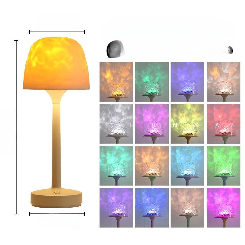 Water Ripple Ambient Lamp – Rechargeable LED Mood Light with Remote Control