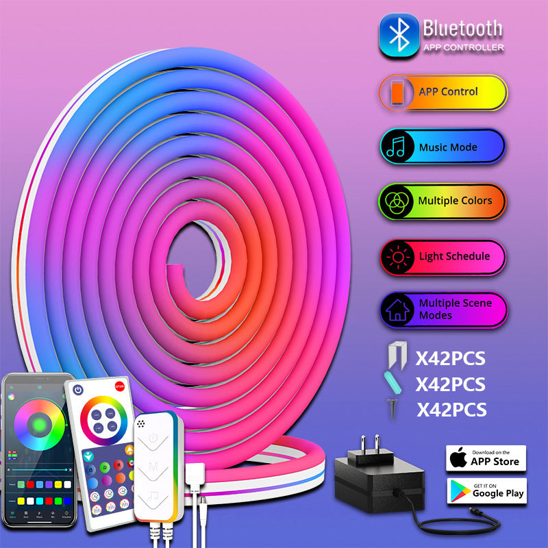 Smart RGBIC LED Neon Light Strip – Wi-Fi & Bluetooth, IP67 Waterproof, 3m/5m/10m