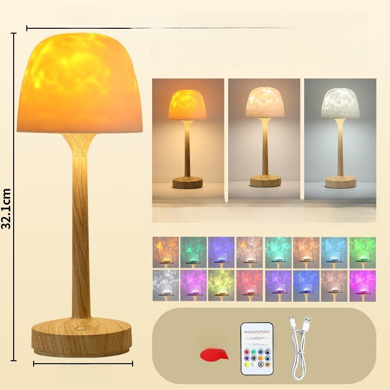 Water Ripple Ambient Lamp – Rechargeable LED Mood Light with Remote Control