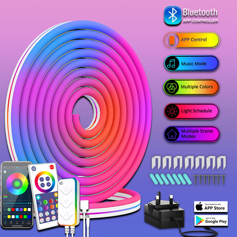 Smart RGBIC LED Neon Light Strip – Wi-Fi & Bluetooth, IP67 Waterproof, 3m/5m/10m