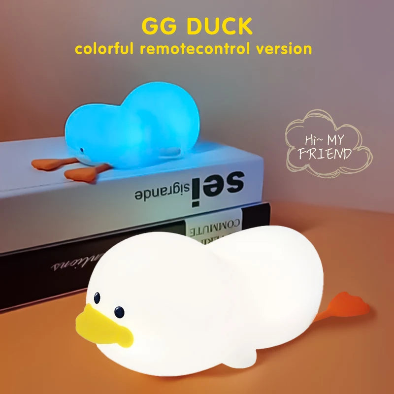 GG Duck LED Night Light – Soft Silicone Glow Lamp for Kids & Nurseries