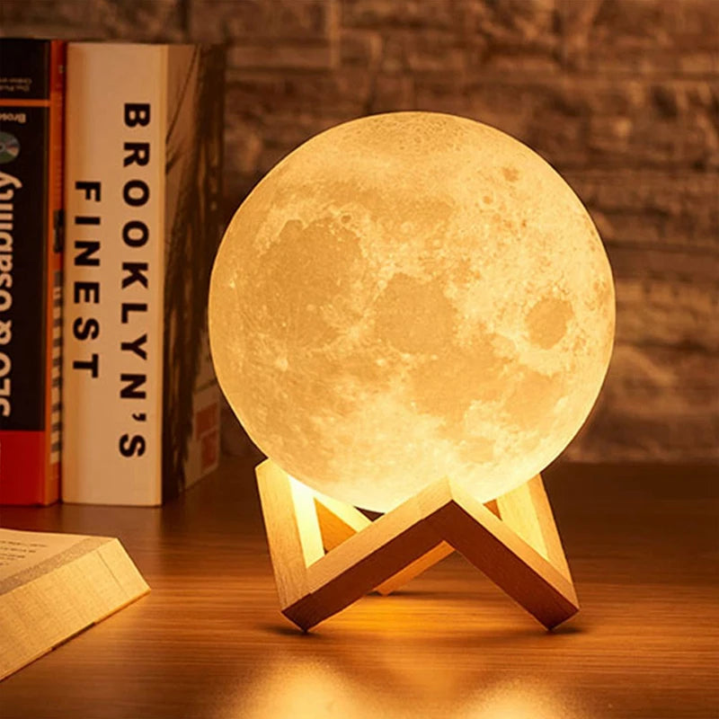 3D Moon Night Light – LED Glow Lamp for Bedroom Décor & Gifting