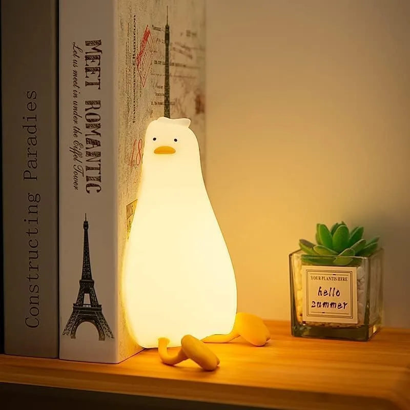 Clap & Touch Duck Night Light – Soft Silicone LED Lamp for Kids' Bedrooms