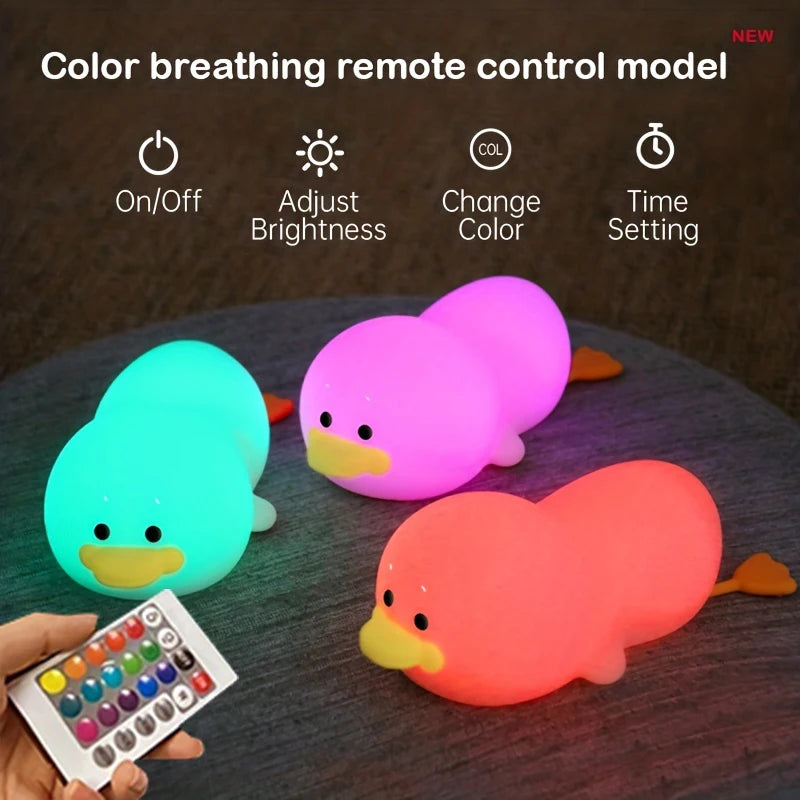 GG Duck LED Night Light – Soft Silicone Glow Lamp for Kids & Nurseries