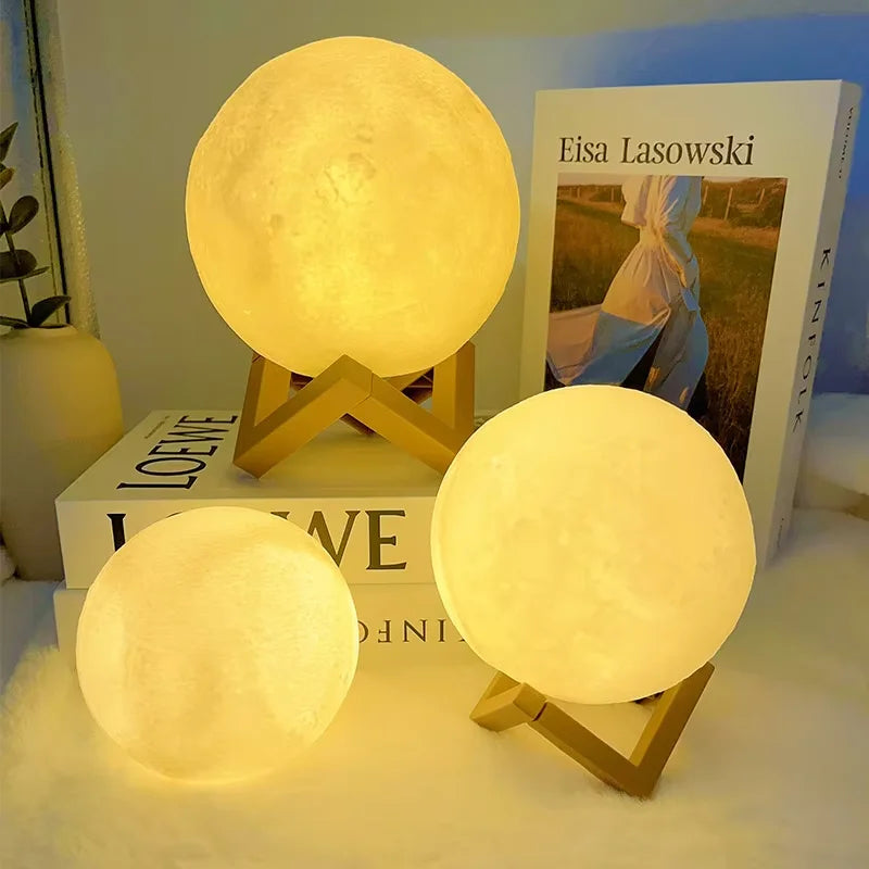 3D Moon Night Light – LED Glow Lamp for Bedroom Décor & Gifting