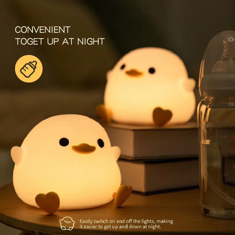 GG Duck LED Night Light – Soft Silicone Glow Lamp for Kids & Nurseries