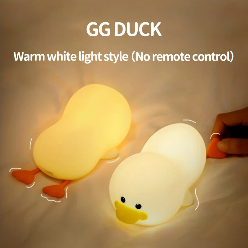 GG Duck LED Night Light – Soft Silicone Glow Lamp for Kids & Nurseries