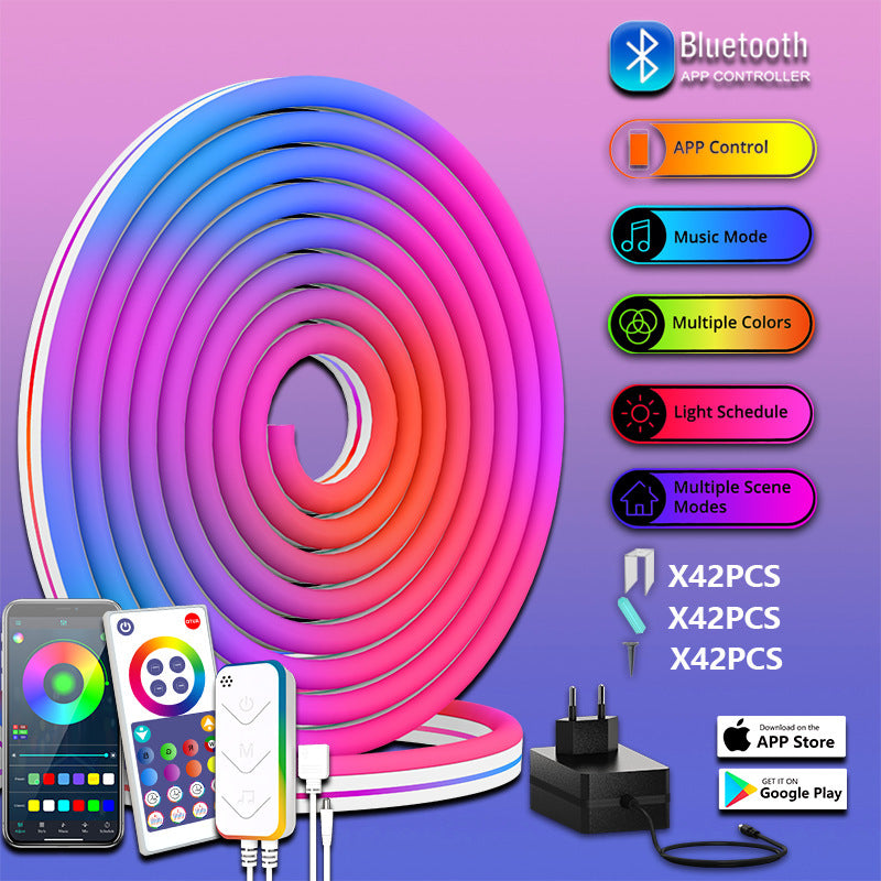 Smart RGBIC LED Neon Light Strip – Wi-Fi & Bluetooth, IP67 Waterproof, 3m/5m/10m