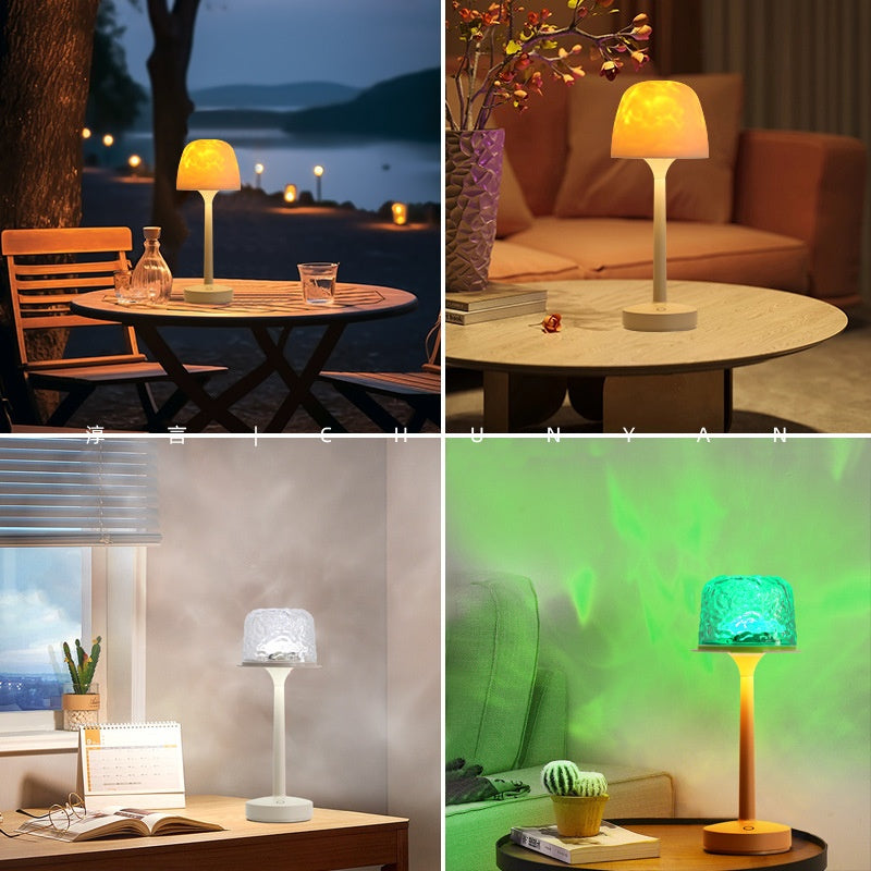 Water Ripple Ambient Lamp – Rechargeable LED Mood Light with Remote Control