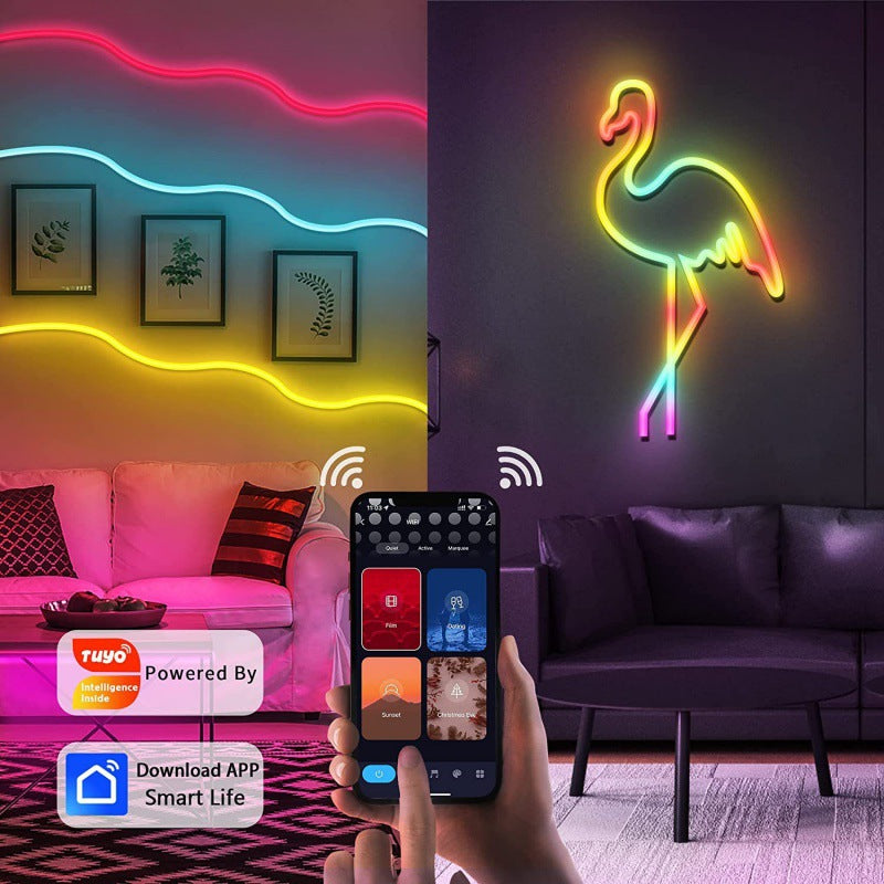 Smart RGBIC LED Neon Light Strip – Wi-Fi & Bluetooth, IP67 Waterproof, 3m/5m/10m