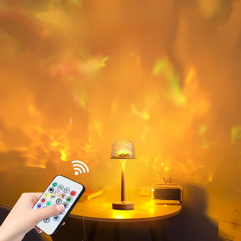 Water Ripple Ambient Lamp – Rechargeable LED Mood Light with Remote Control