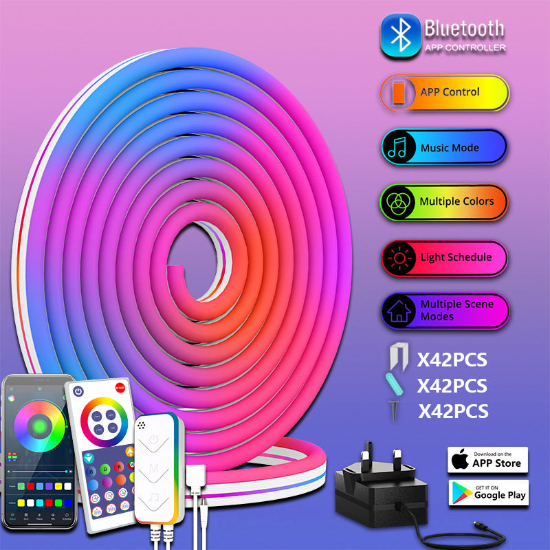 Smart RGBIC LED Neon Light Strip – Wi-Fi & Bluetooth, IP67 Waterproof, 3m/5m/10m