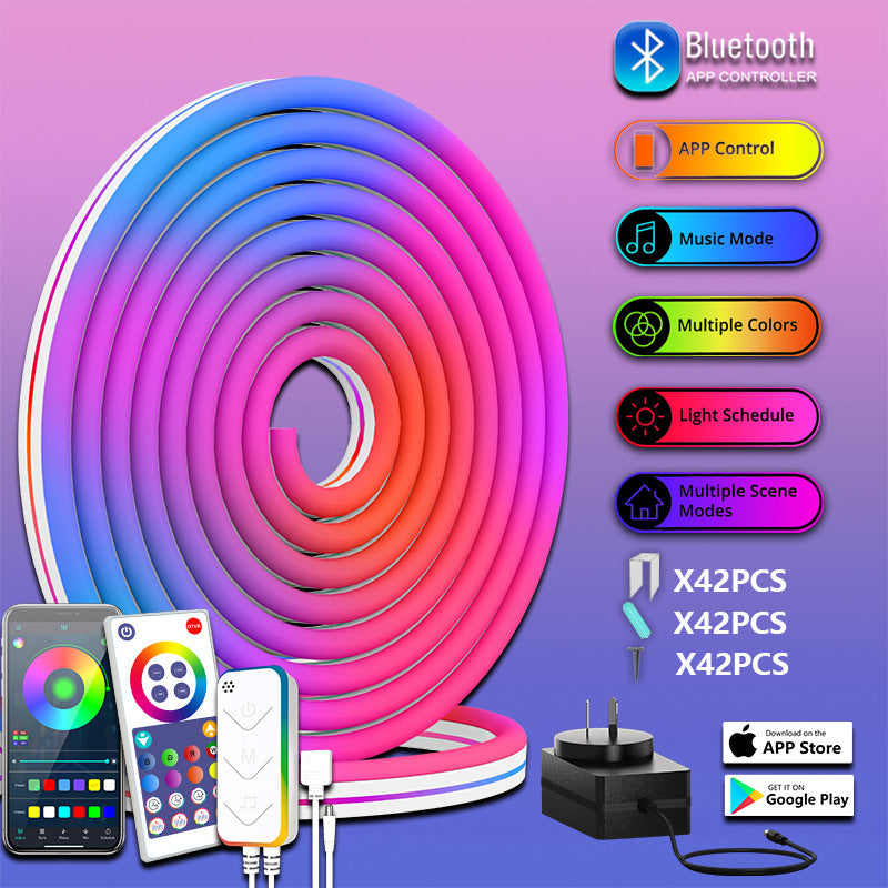 Smart RGBIC LED Neon Light Strip – Wi-Fi & Bluetooth, IP67 Waterproof, 3m/5m/10m