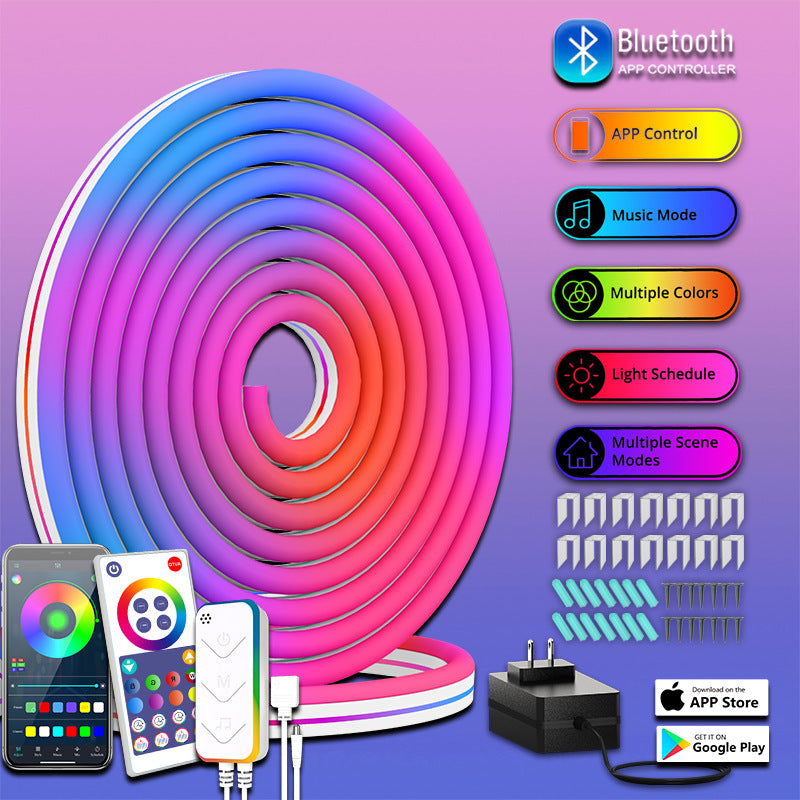 Smart RGBIC LED Neon Light Strip – Wi-Fi & Bluetooth, IP67 Waterproof, 3m/5m/10m