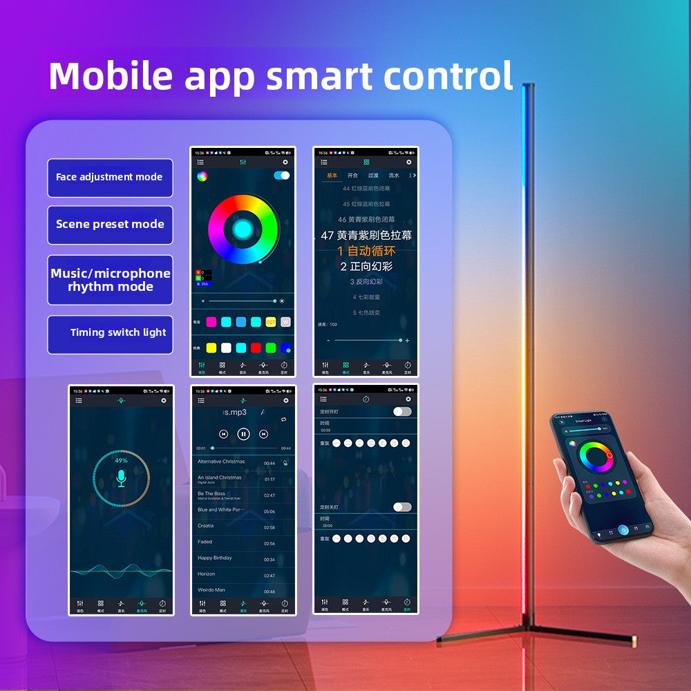 RGBIC Floor Corner Ambient Light – 16 Million Colors, Bluetooth App & Remote Control