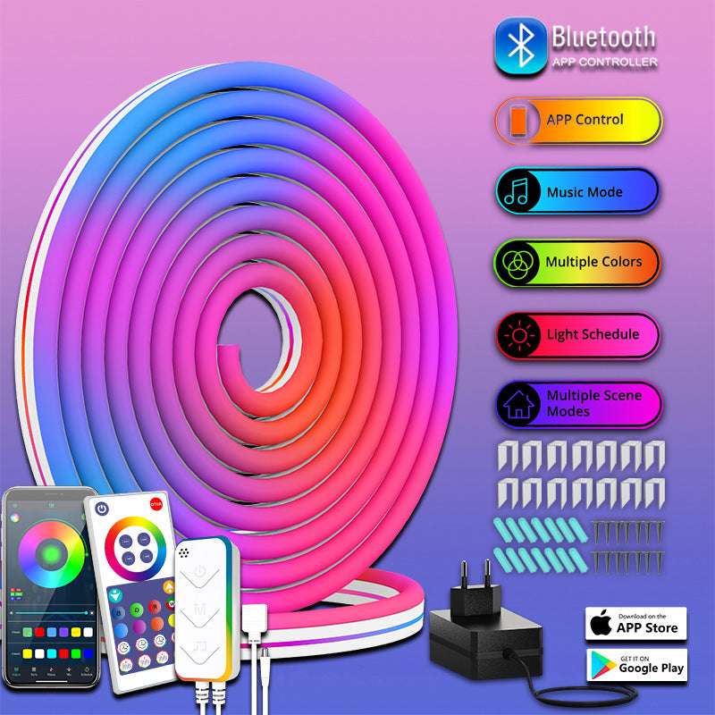 Smart RGBIC LED Neon Light Strip – Wi-Fi & Bluetooth, IP67 Waterproof, 3m/5m/10m
